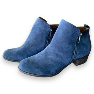 Navy Blue Lucky Brand Basel Suede Booties 11W